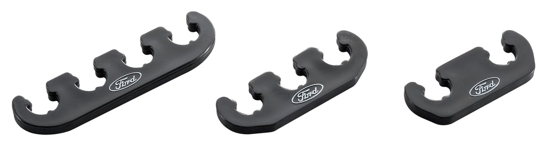 Spark Plug Wire Dividers Universal 2-3-4 Wire w/ Ford Oval Logo Black Ford Racing Spark Plug Wire Holder ProForm   