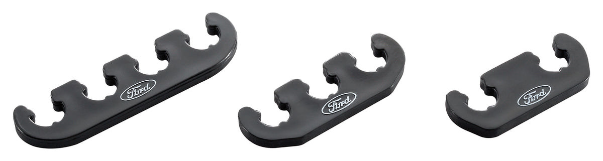 Spark Plug Wire Dividers Universal 2-3-4 Wire w/ Ford Oval Logo Black Ford Racing Spark Plug Wire Holder ProForm   