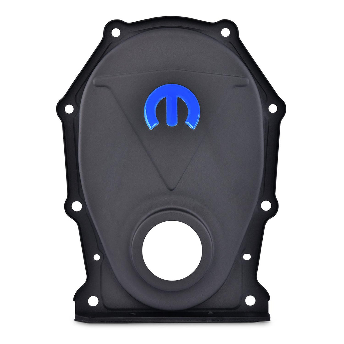 MOPAR Omega M Emblem Timing Chain Cover Black Crinkle Finish Proform Engine Timing Cover ProForm