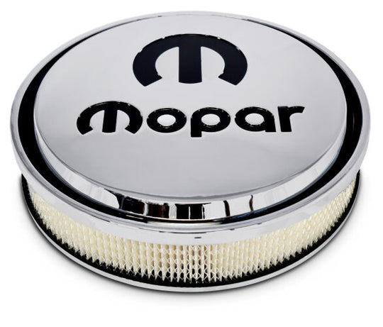 Air Cleaner Kit 14 Inch Diameter Aluminum Polished Recessed Black MOPAR Emblem Proform Air Cleaner Adapter Kit ProForm   