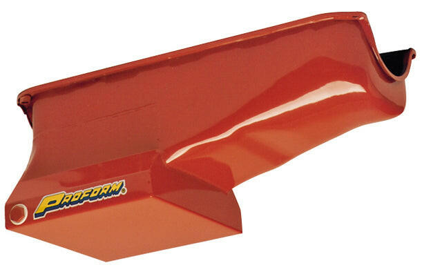 Engine Oil Pan Low Profile Design Hi-Capacity 7 Quart Orange SB Chevy Proform Engine Oil Pan ProForm   