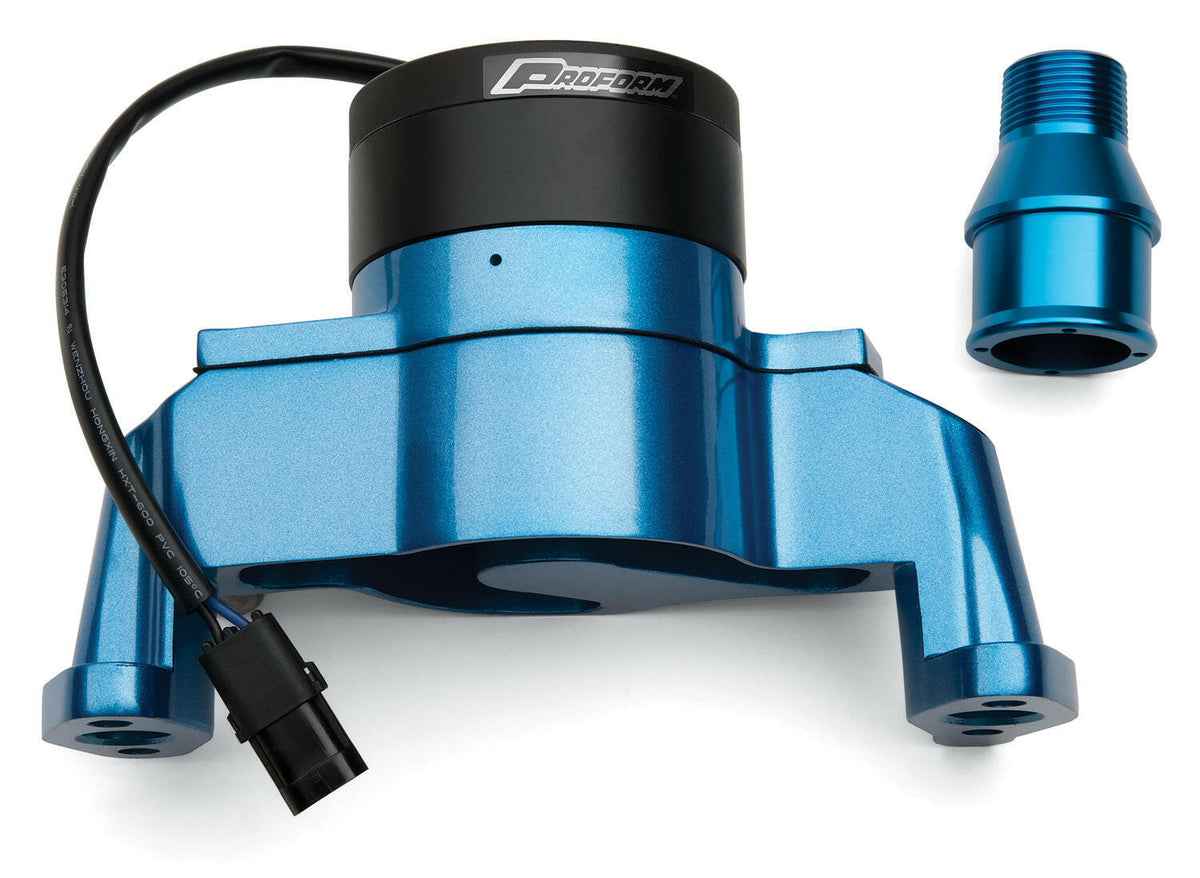 Electric Engine Water Pump Aluminum Blue Powder Coat Fits SB Chevy Engines Proform Engine Water Pump ProForm
