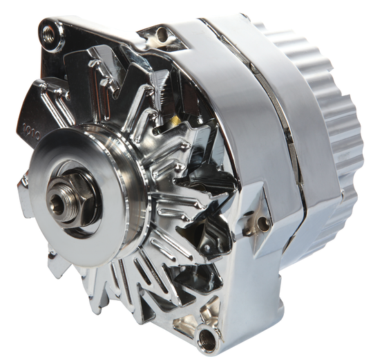 Alternator 120 AMP GM 1 Wire Style Machined Pulley Chrome Finish Proform Alternators ProForm   