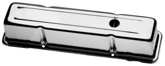 Engine Valve Covers Stamped Steel Tall Chrome w/Baffles Fits SB Chevy No Logos Proform Engine Valve Cover ProForm   