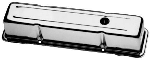 Engine Valve Covers Stamped Steel Tall Chrome w/Baffles Fits SB Chevy No Logos Proform Engine Valve Cover ProForm   