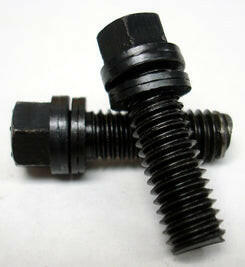 Wedge-Locking Header Bolts Hex Head 3/8 Diameter X 3/4 Inch Black Oxide 12 Pcs Proform Exhaust Header Bolt ProForm   