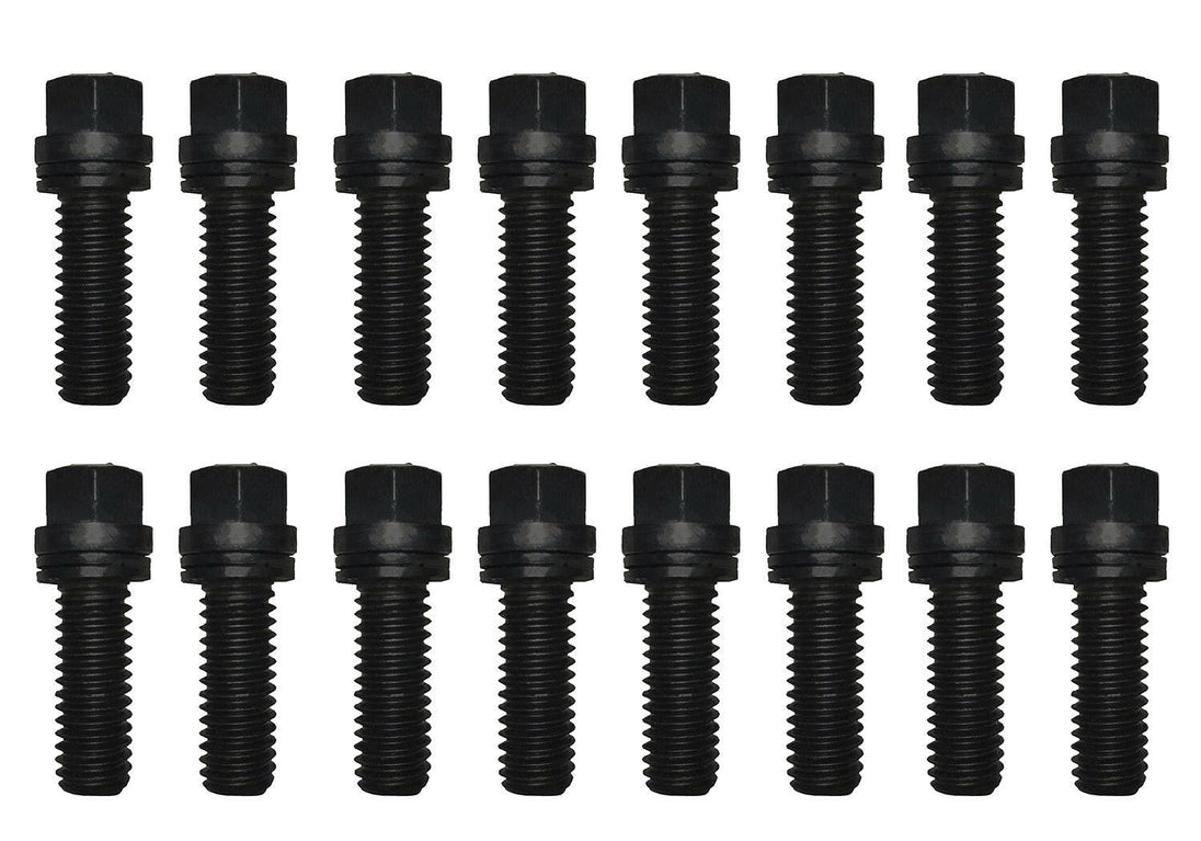 Wedge-Locking Header Bolts Hex Head 3/8 Diameter X 3/4 Inch Blk Oxide 16 Pcs Proform Exhaust Header Bolt ProForm   