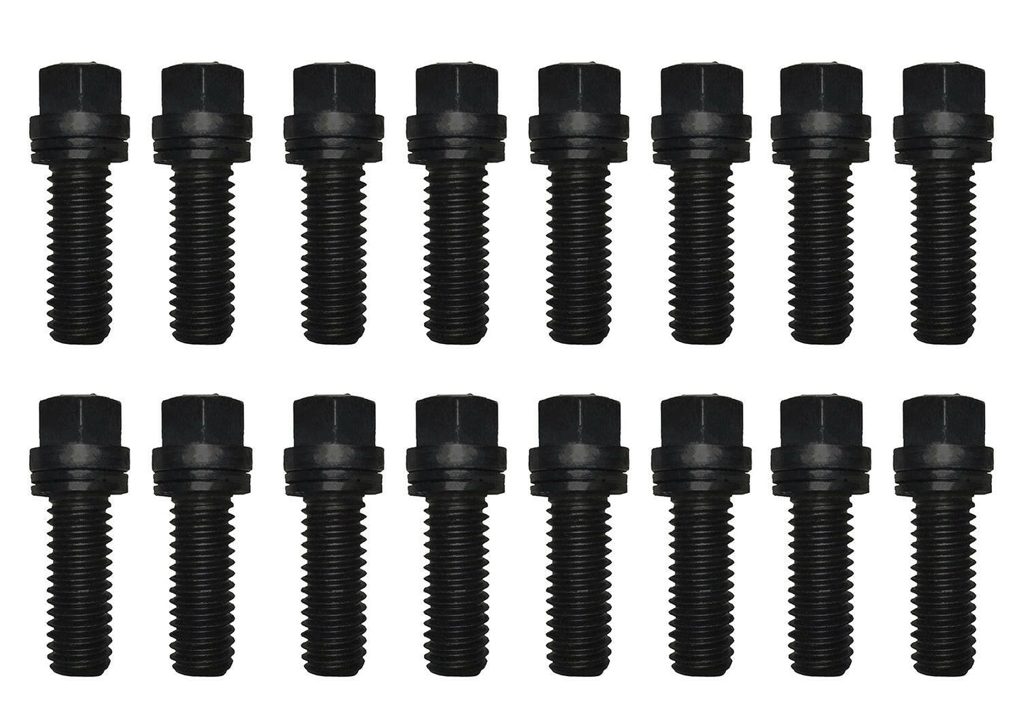 Wedge-Locking Header Bolts Hex Head 3/8 Diameter X 3/4 Inch Blk Oxide 16 Pcs Proform Exhaust Header Bolt ProForm   