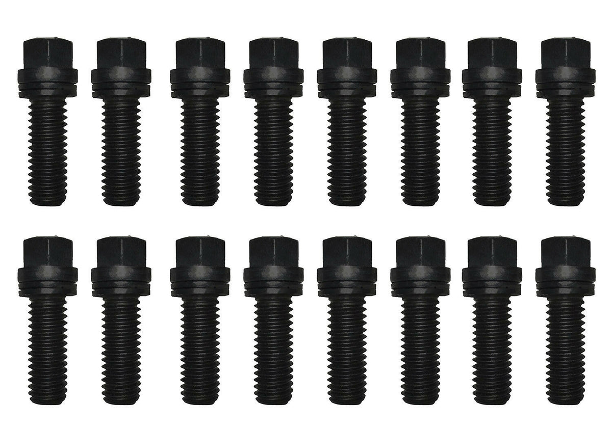 Wedge-Locking Header Bolts Hex Head 3/8 Diameter X 3/4 Inch Blk Oxide 16 Pcs Proform Exhaust Header Bolt ProForm