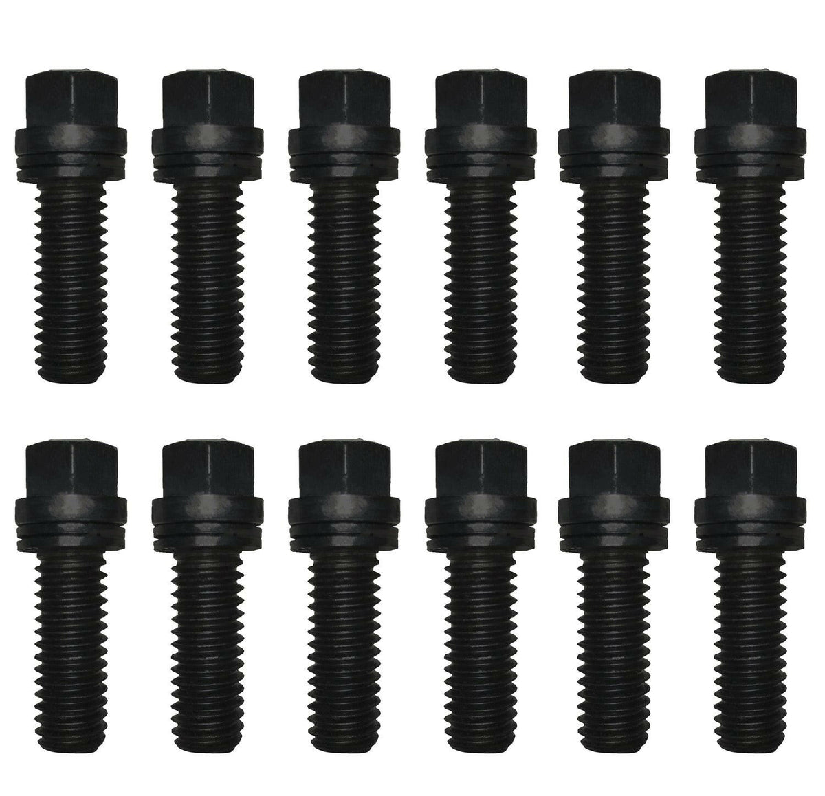 Wedge-Locking Header Bolts Hex Head 3/8 Diameter X 1 Inch Black Oxide 12 Pcs Proform Exhaust Header Bolt ProForm