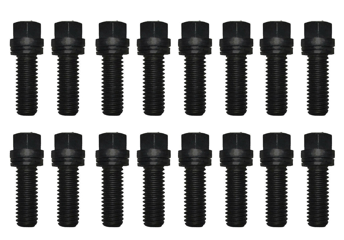 Wedge-Locking Header Bolts Hex Head 3/8 Diameter X 1 Inch Blk Oxide Finish 16 Pcs Proform Exhaust Header Bolt ProForm   