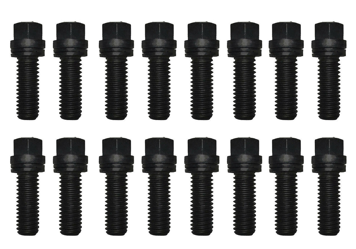 Wedge-Locking Header Bolts Hex Head 3/8 Diameter X 1 Inch Blk Oxide Finish 16 Pcs Proform Exhaust Header Bolt ProForm