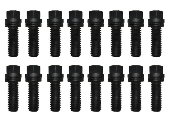 Wedge-Locking Header Bolts Hex Head 3/8 Diameter X 1 Inch Blk Oxide Finish 16 Pcs Proform Exhaust Header Bolt ProForm   