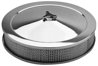 Engine Air Cleaner Kit 14 Inch Diameter Deluxe Model Chrome No Logo With Element Proform Air Cleaner Assembly ProForm   