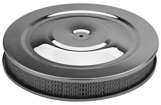 Air Cleaner Kit Chrome Full-Flo Style 14 Inch Diameter Element Included Proform Air Cleaner Assembly ProForm   