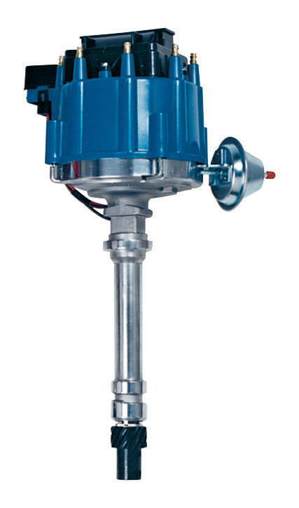 HEI Distributor Racing Type w/Vac-Adv Blue Cap Polished For Chevy V8 Engines Clamshell Pack Proform Distributor ProForm   