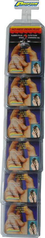 Engine Oil Pan Drain Plug No-Mess Model POP Display Clipstrip Set of 6 Pieces Proform Engine Oil Drain Plug ProForm   