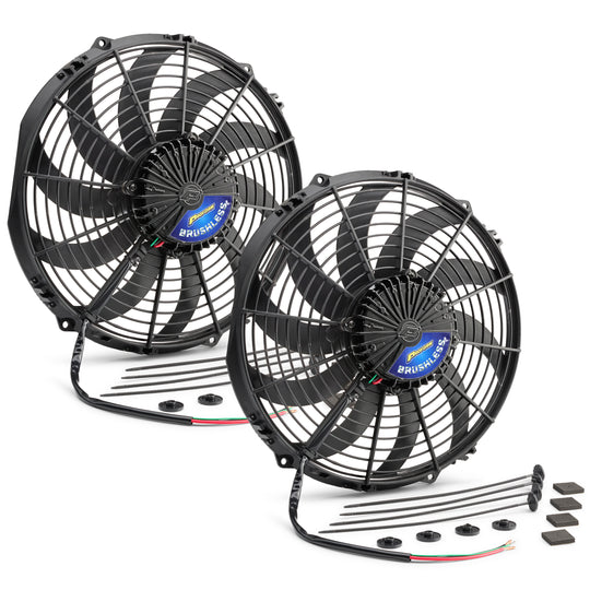 ProForm 67056 Brushless Ultra-Performance 12" Electric Fans; 2-Pack; 3860 CFM Engine Cooling Fan ProForm