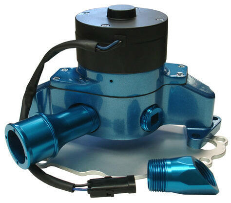 Electric Engine Water Pump Aluminum Blue Powder Coat Fits SB Ford Engines Proform Engine Water Pump ProForm   