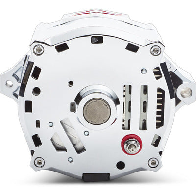 Chevy Slant-Edge Alternator Recessed Red Bowtie Emblem - Black Crinkle Alternators ProForm