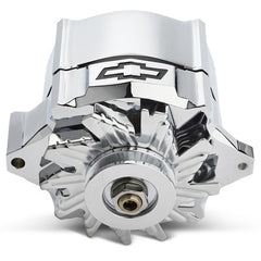 Chevy Slant-Edge Alternator Recessed Red Bowtie Emblem - Chrome Alternators ProForm