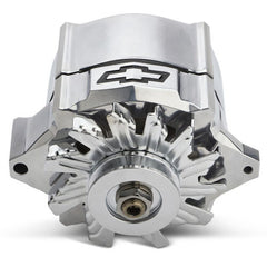 Chevy Slant-Edge Alternator Recessed Red Bowtie Emblem - Polished Alternators ProForm