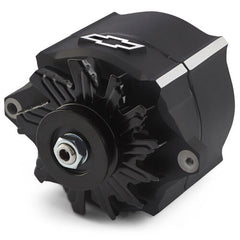 Chevy Slant-Edge Alternator Raised/Machined Bowtie Emblem - Black Crinkle Alternators ProForm