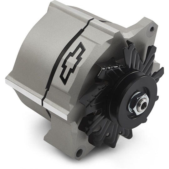 Chevy Slant-Edge Alternator Recessed Red Bowtie Emblem - Gray Crinkle (Copy) Alternators ProForm
