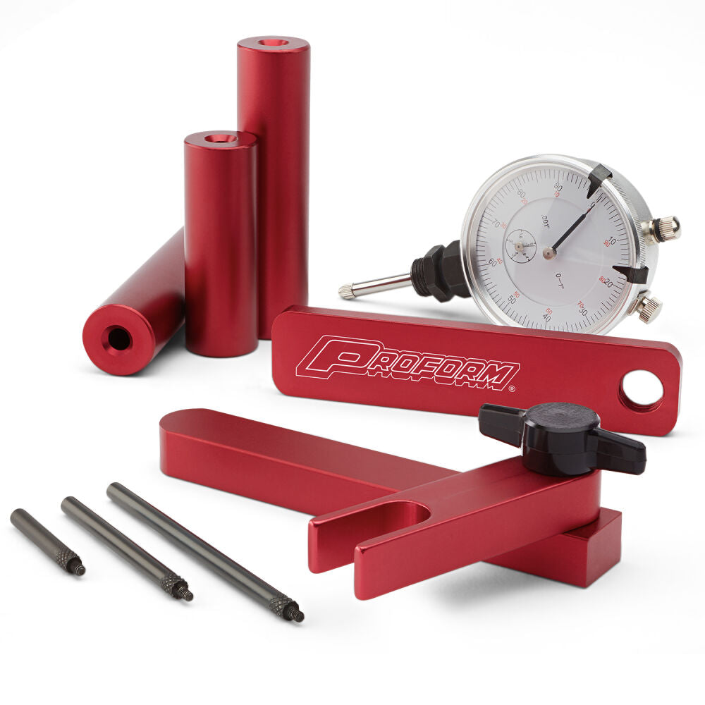Pinion Depth Setting Tool Universal Dial Indicator 0-1.000 Inch Range Reads in 0.001 Increment Billet Aluminum Red Anodized Proform Differential Pinion Setting Tool ProForm