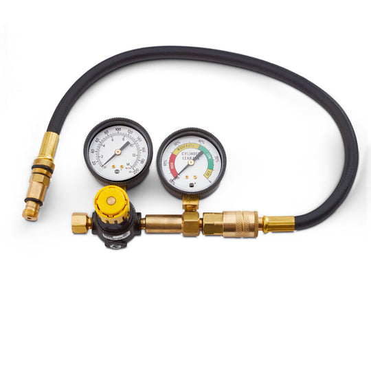 Leakdown Tester Kit Dual Gauge 14mm and 18mm Spark Plug Hole Adapters White Dial Faces Proform Engine Compression Test Kit ProForm