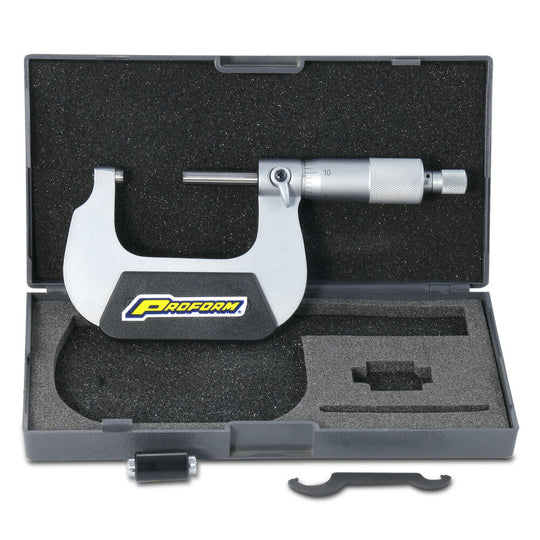 Micrometer Measures 5 to 6 Inch Range in .0001 Increments Steel Plastic Carrying Case Included Proform Multi Purpose Micrometer ProForm