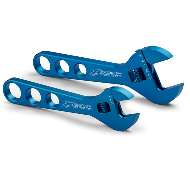 Adjustable AN Fitting Wrench Set Aluminum Blue Anodized Complete Set Proform Line Fitting Wrench Set ProForm